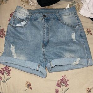 Casual Light Blue Denim Jean Shorts